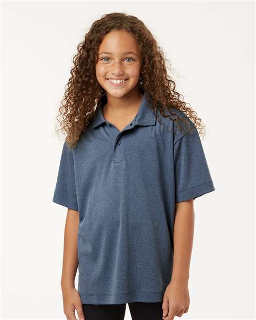 Youth Pro-Lock Performance Polo - Heather Navy