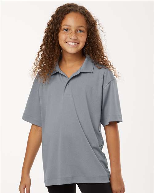 Youth Pro-Lock Performance Polo - Heather Steel
