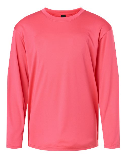 Youth Pro-Lock Performance Long Sleeve T-Shirt - Bright Pink