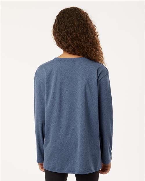 Youth Pro-Lock Performance Long Sleeve T-Shirt - Heather Navy