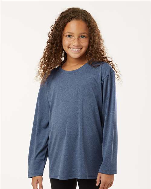 Youth Pro-Lock Performance Long Sleeve T-Shirt - Heather Navy