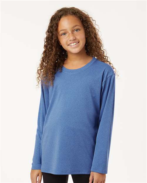 Youth Pro-Lock Performance Long Sleeve T-Shirt - Heather Royal