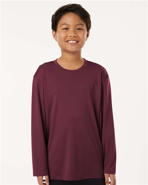 Youth Pro-Lock Performance Long Sleeve T-Shirt - Maroon