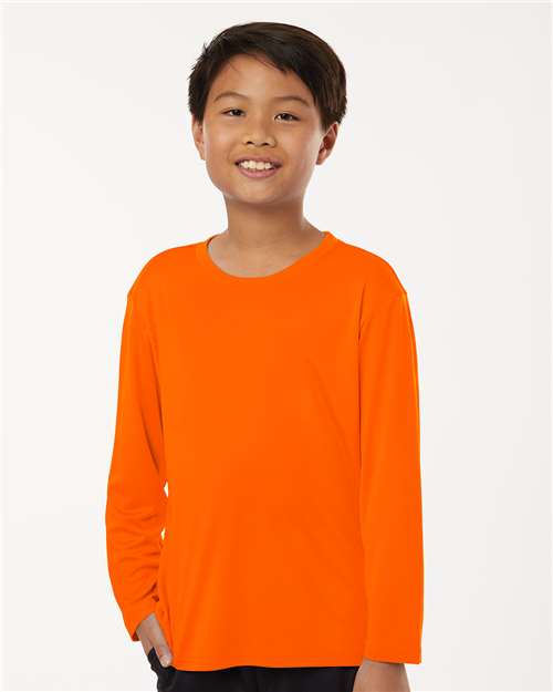 Youth Pro-Lock Performance Long Sleeve T-Shirt - Neon Orange