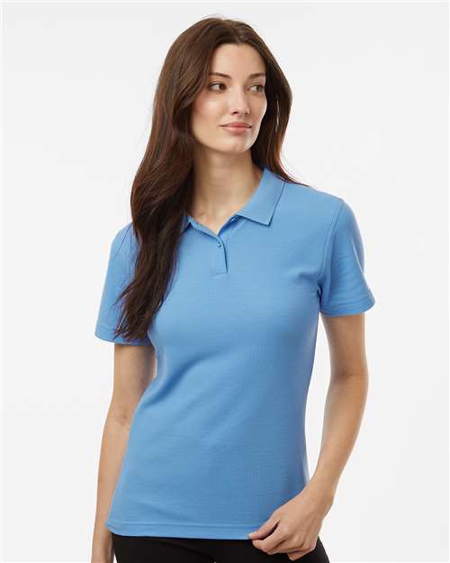 Women's Pique Polo - Carolina Blue