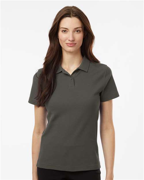 Women's Pique Polo - Charcoal