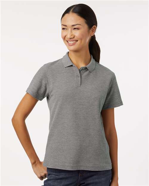 Women's Pique Polo - Heather Granite