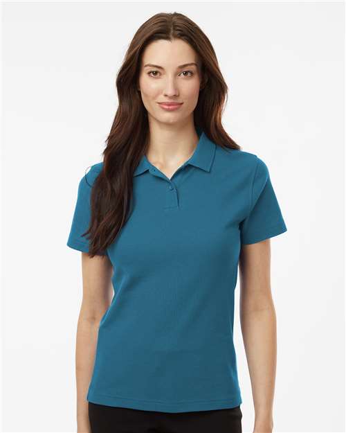 Women's Pique Polo - Pacific Blue