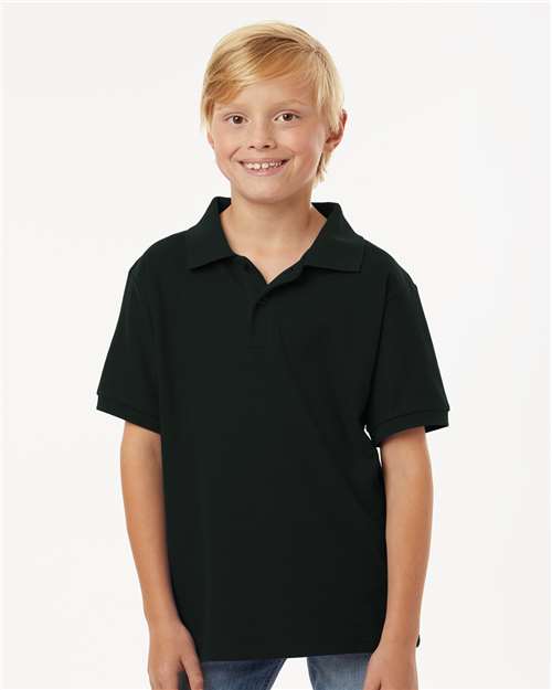 Youth Pique Polo - Black