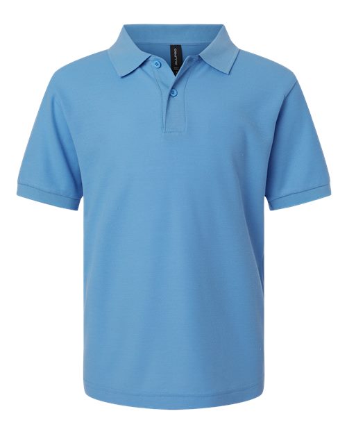 Youth Pique Polo - Carolina Blue
