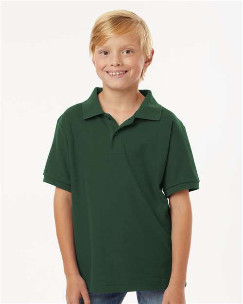 Youth Pique Polo - Forest Green
