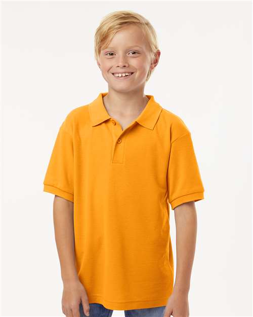 Youth Pique Polo - Gold