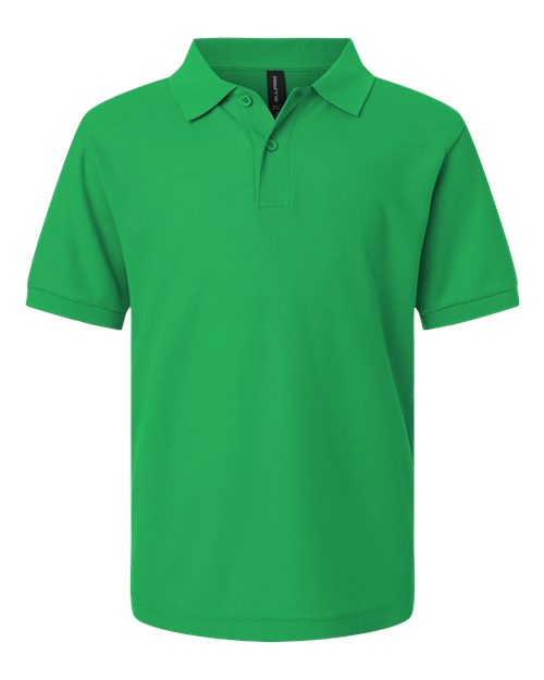 Youth Pique Polo - Kelly Green