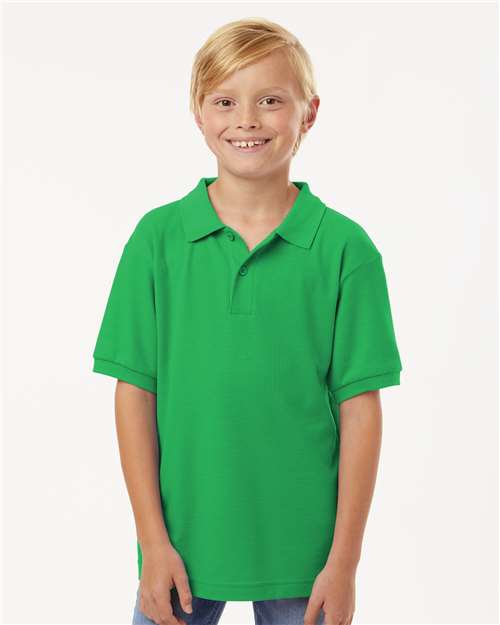 Youth Pique Polo - Kelly Green
