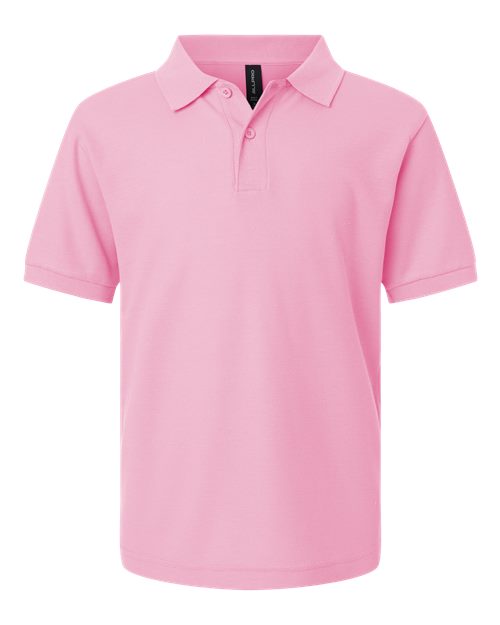 Youth Pique Polo - Light Pink