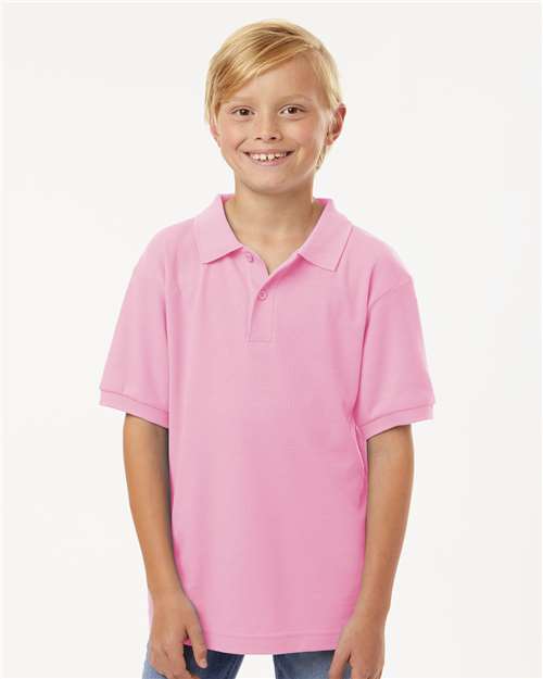 Youth Pique Polo - Light Pink