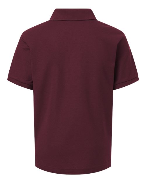 Youth Pique Polo - Maroon