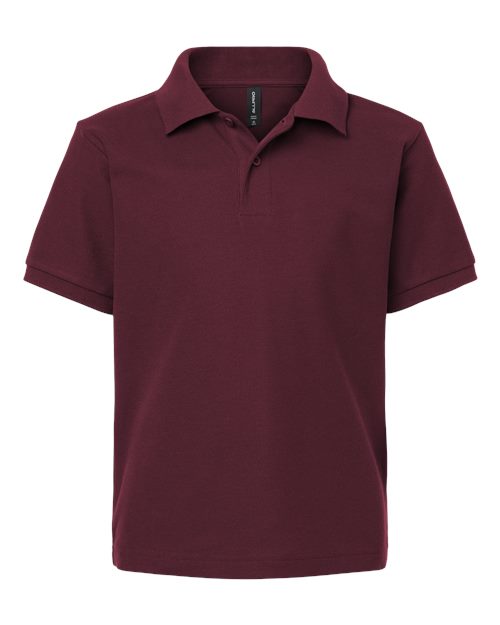 Youth Pique Polo - Maroon