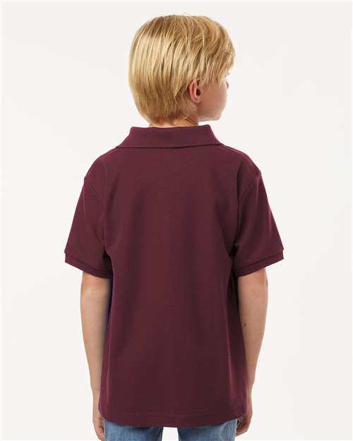 Youth Pique Polo - Maroon