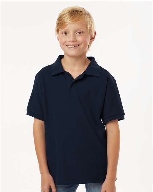 Youth Pique Polo - Navy