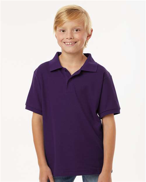 Youth Pique Polo - Purple
