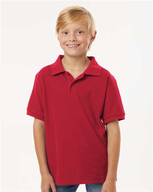 Youth Pique Polo - Red