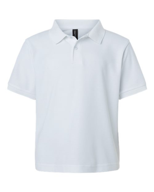 Youth Pique Polo - White