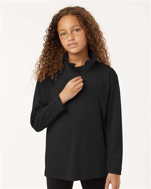 Youth Pro-Lock Performance Quarter-Zip Pullover - Black