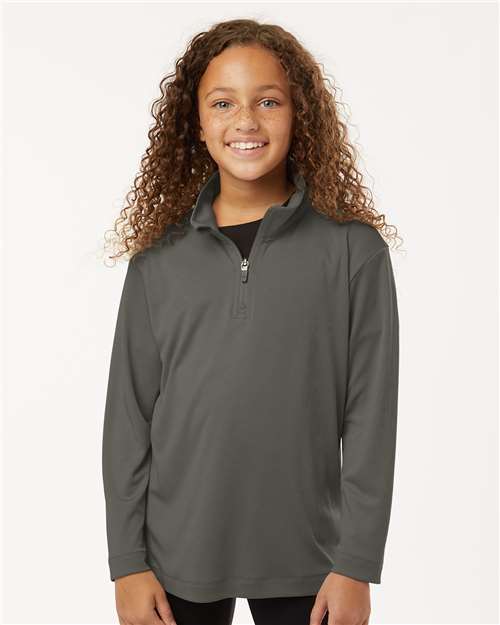 Youth Pro-Lock Performance Quarter-Zip Pullover - Charcoal