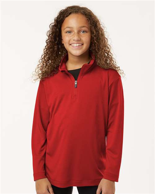 Youth Pro-Lock Performance Quarter-Zip Pullover - Red