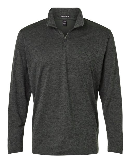 Men's Pro-Lock Performance Mélange Quarter-Zip Pullover - Black Melange