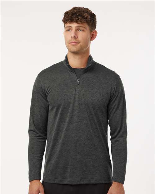 Men's Pro-Lock Performance Mélange Quarter-Zip Pullover - Black Melange