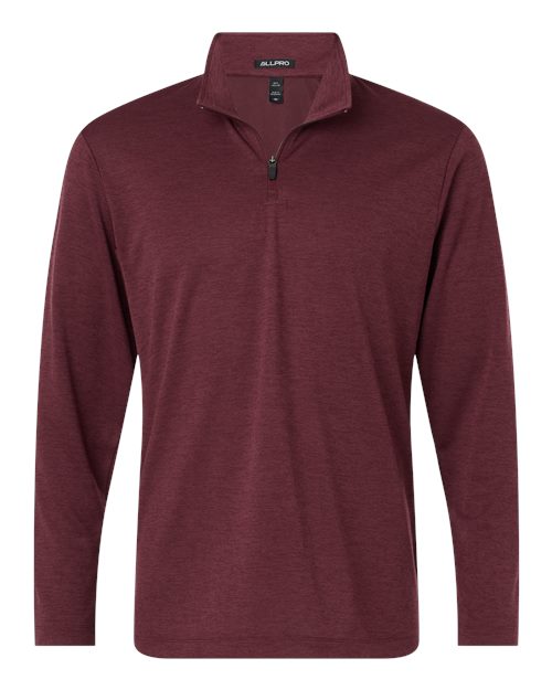 Men's Pro-Lock Performance Mélange Quarter-Zip Pullover - Maroon Melange