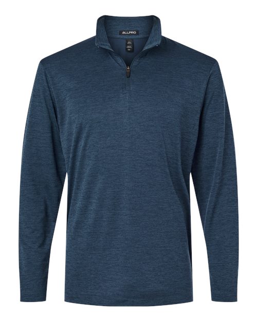 Men's Pro-Lock Performance Mélange Quarter-Zip Pullover - Navy Melange