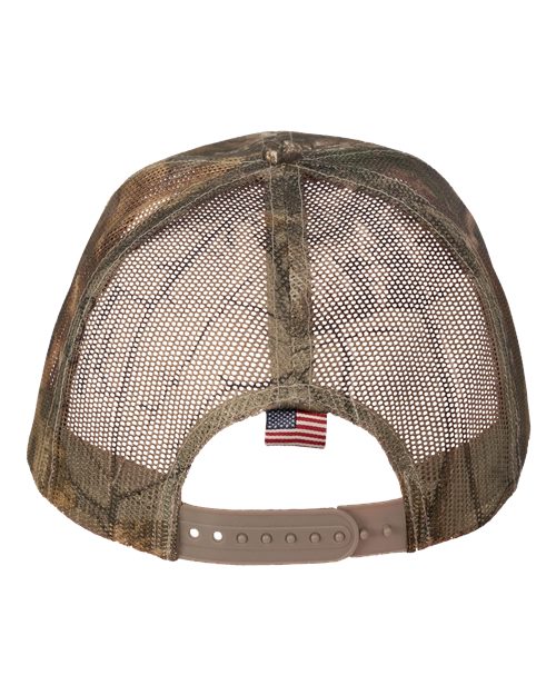 Camo Woven USA Flag Mesh Cap - Xtra/ Xtra/ USA Flag Mesh