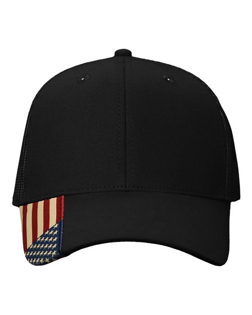 USA Flag Mesh Cap - Black/ USA Mesh
