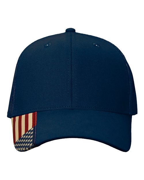 USA Flag Mesh Cap - Navy/ USA Mesh