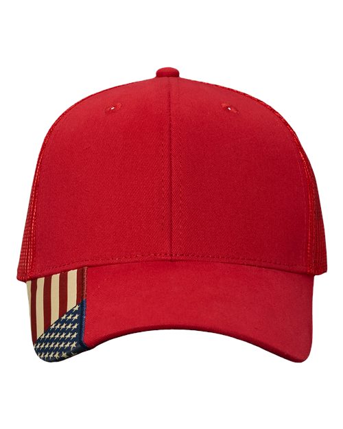 USA Flag Mesh Cap - Red/ USA Mesh