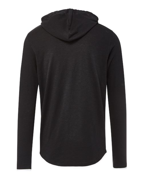 Unisex Miles Slub Hooded Long Sleeve T-Shirt - Black