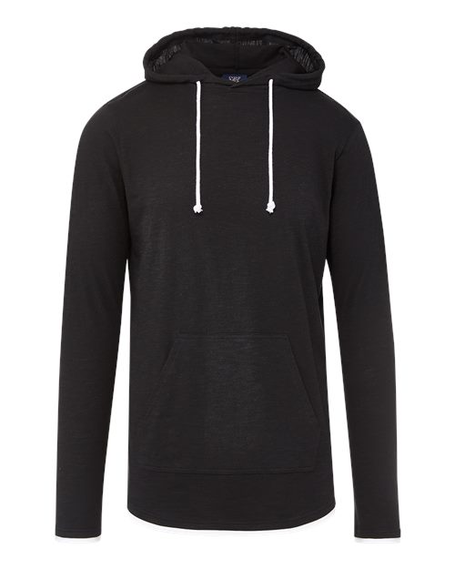 Unisex Miles Slub Hooded Long Sleeve T-Shirt - Black