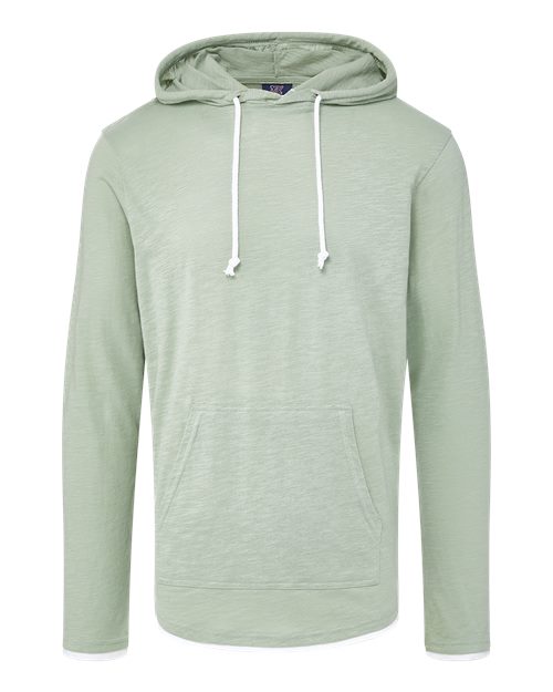 Unisex Miles Slub Hooded Long Sleeve T-Shirt - Greenstone