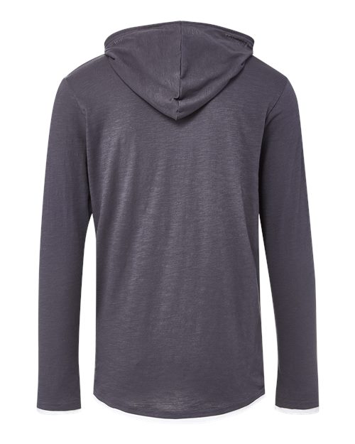 Unisex Miles Slub Hooded Long Sleeve T-Shirt - Iron Grey