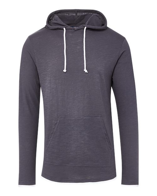 Unisex Miles Slub Hooded Long Sleeve T-Shirt - Iron Grey
