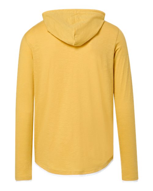 Unisex Miles Slub Hooded Long Sleeve T-Shirt - Ginger