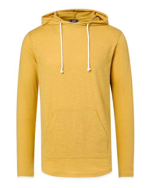 Unisex Miles Slub Hooded Long Sleeve T-Shirt - Ginger