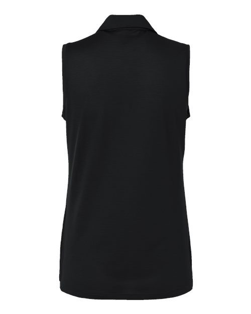 Women's Ottoman Sleeveless Polo - Black