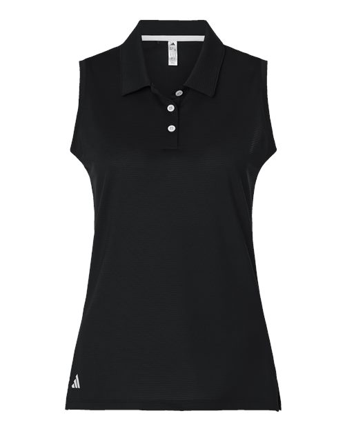 Women's Ottoman Sleeveless Polo - Black