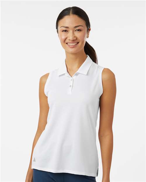 Women's Ottoman Sleeveless Polo - White