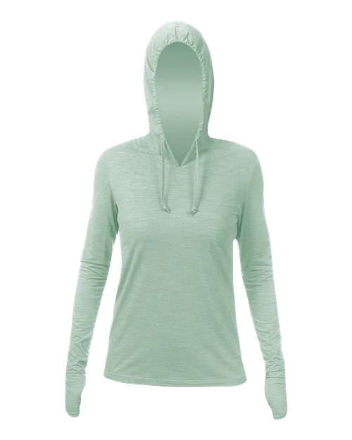 Women's Breeze Tech Hooded Long Sleeve T-Shirt - Olive Heathered
