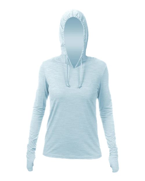 Women's Breeze Tech Hooded Long Sleeve T-Shirt - Sky Heathered